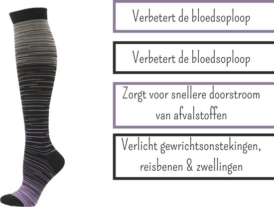 Duopack Compressiekousen / Steunkousen Unisex - Zwart - Maat 41-46
