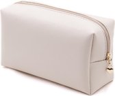 Trousse de maquillage / trousse de toilette - Beige| faux cuir | 17 x 10 x 8 cm | Étanche