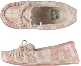 Sloffen dames moccassin vilt look met ruitmotief - Rose - Maat 39/40