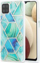 Fonu Marmer backcover hoesje Samsung Galaxy A12 - Turquoise