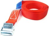 Spanband 3 meter - 25 mm breed - rood met klemsluiting - 4 stuks