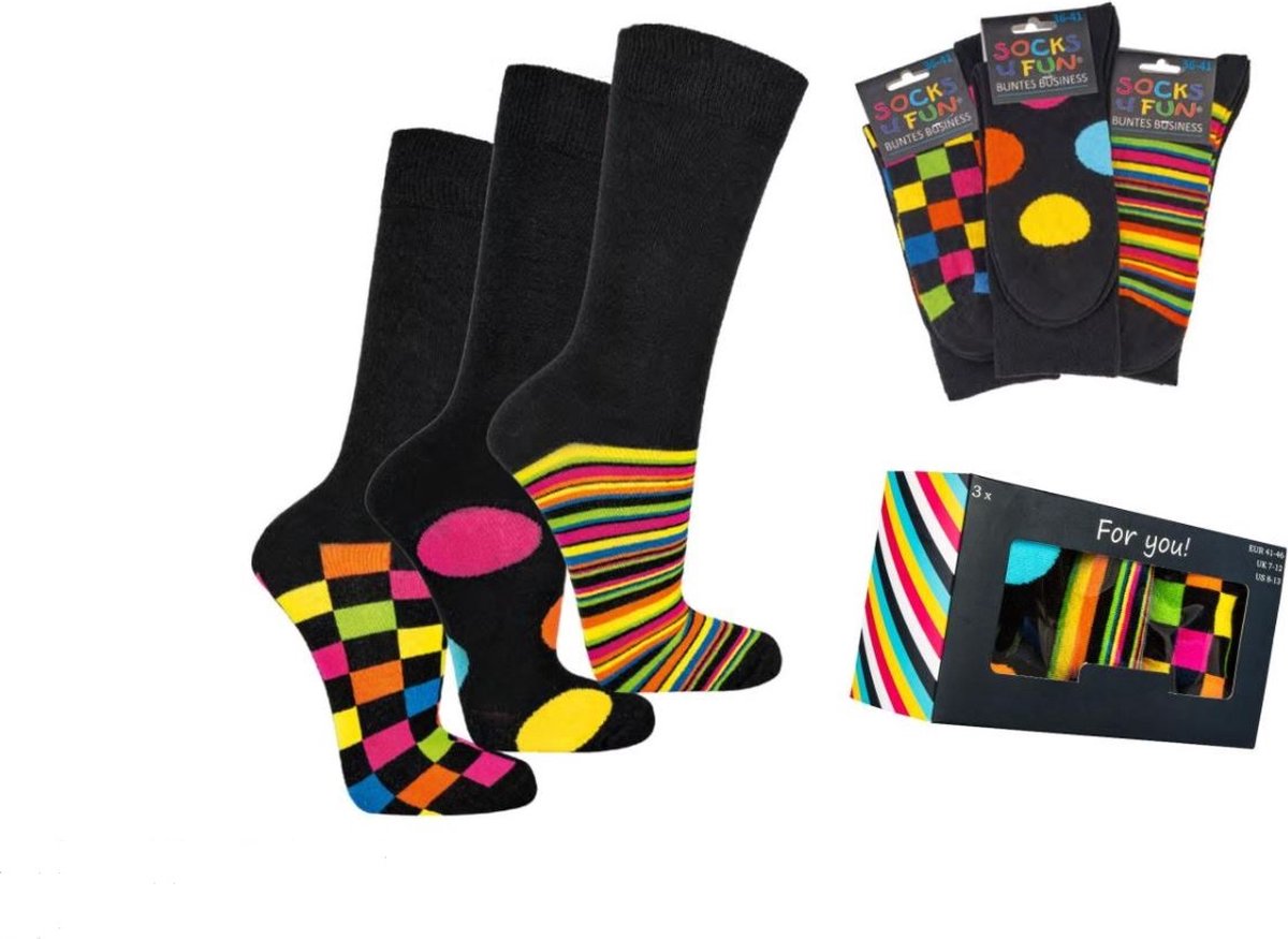 Geschenkdoos sokken - Fancy Gift Box - Socks Gift Box - 3 paar - Maat 42/47