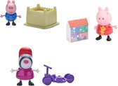 Peppa pig speelset - speelfiguren - zandkasteel - step en mini huisje - 7cm