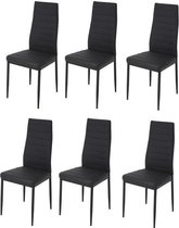 Set van 6 stoelen - Zwart imitatie - L 42 x D 49 x H 97 cm - JIM