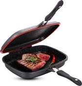 Cheffinger - Dubbele Grillpan 28cm - Zwart