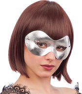 Carnival Toys Vlindermasker Metallic Zilver One-size