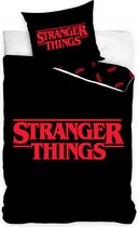 Stranger Things Dekbedovertrek Junior 140 X 200/65 Cm Katoen Zwart