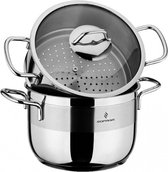 CousCous Pan | Stoompan | 18 CM - 2.7 Liter | 18/10 Chroomnikkel RVS + Gratis Schuurspons