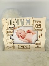 Gepersonaliseerde BABY Fotokader - Kraamcadeau - Baby Geschenk