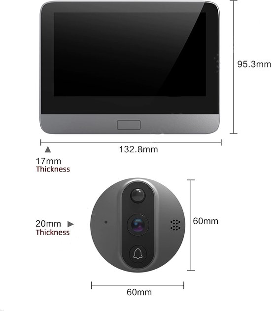 Wifi Video Intercom - Voor Thuis Draadloze Deurbel Video - Kijkgaatje Met Camera - Tuya Smart Home Video-eye - Wifi Intercoms - Voor Appartement — afbeelding 2