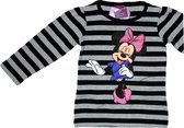 Disney Minnie Mouse Meisjes Longsleeve - Zwart Grijs gestreept - T-shirt met lange mouwen - Maat 98