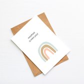 woohoo a mini you - gender neutraal - gefeliciteerd - geboortekaart - wenskaart - set v.a. 5 st.