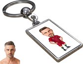 Voetballer Karikatuur Portugal  - Gepersonaliseerde Karikatuur Sleutelhanger met Jouw Foto - Cadeau - Verjaardag - Kerst - Kado - Valentijn - Vaderdag - Vaderdag cadeautje - Vaderd