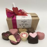 Cho-lala doosje bonbons "je bent om op te eten" | Chocoladecadeau Moederdag | 250 gram bonbons | Liefde | Love | Harten chocolade