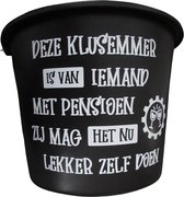 Cadeau Emmer - Pensioen zij - 12 liter - zwart - cadeau - geschenk - gift - kado - stoppen met werken