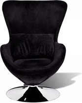 FURNIBELLA-Fauteuil Ei-Form zwart draaistoel loungestoel clubstoel relaxstoel