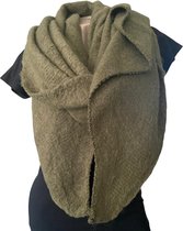 Warme Driehoekige Sjaal - Extra Dikke Kwaliteit - Olijfgroen - 190 x 75 cm (94883#)