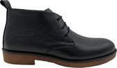 Desert boots- Veterschoenen- Nette schoenen- Heren laarzen 1035- Leer- Zwart- Maat 43