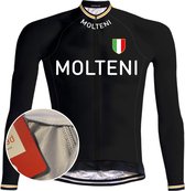 Retro Wielershirt met lange mouwen Molteni Zwart - REDTED - 5XL