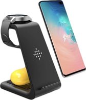 Juicy Charger™ 3-in-1 Draadloze Android Oplader Zwart - Wireless Charger voor Android telefoons, Samsung Watch en Galaxy Buds