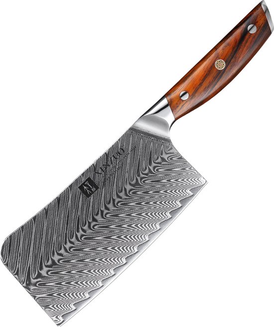 Couteau de Cuisine en Acier Inox-Couperet avec Manche Durable et