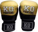 Gouden en zwarte bokshandschoenen met KO FIGHTERS logo.