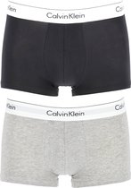 Calvin Klein Modern Cotton trunk (2-pack) - heren boxers normale lengte - zwart en grijs -  Maat: L
