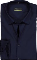 ETERNA super slim fit stretch overhemd - donkerblauw - Strijkvrij - Boordmaat: 37