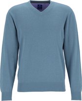 Redmond heren trui katoen - V-hals - jeansblauw -  Maat: 4XL