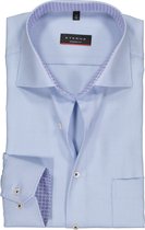 ETERNA modern fit overhemd - structuur heren overhemd - lichtblauw (blauw dessin contrast) - Strijkvrij - Boordmaat: 42