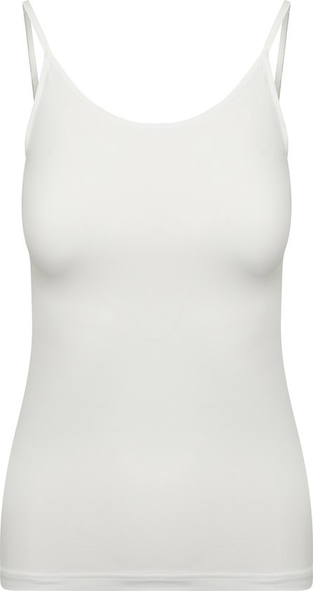 RJ Bodywear Pure Color dames spaghetti top (1-pack) - hemdje met smalle verstelbare bandjes - wit - Maat: M