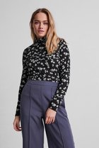 Pieces T-shirt Pcnala Ls High Neck Top Bc 17120376 Black/new Green Dames Maat - XL