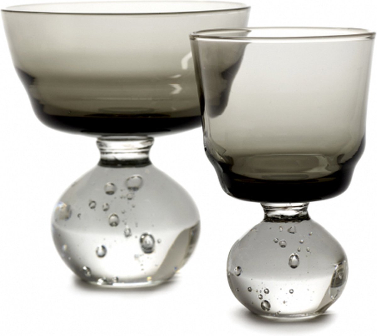 Serax Bela Silva Eternal glas op voet S grijs - set van 6