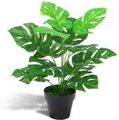 Monstera kunstplant - deliciosa - gatenplant - voor binnen - in pot - 45 cm