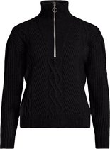 Vila VIANNI ZIPPER PULLOVER/KA Dames Trui Black - Maat S
