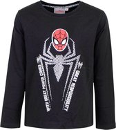 Spiderman long sleeve shirt metal studs zwart 122/128