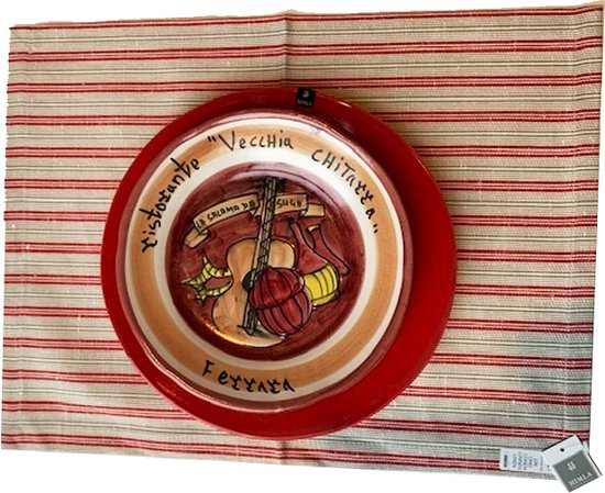 Falsterbo placemat rood/naturel - set van 6