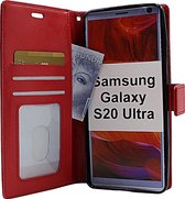 LuxeBass Hoesje geschikt voor Samsung Galaxy S20 Ultra - Bookcase Rood - portemonnee hoesje - telefoonhoes - gsm hoes - telefoonhoesjes