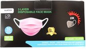50 Roze Wegwerp Mondmaskers | 50 Gekleurde Mondkapjes | Mondkapjes Roze | 3 Laags | Hoogste Kwaliteitsgarantie