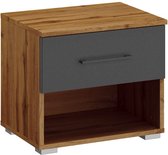 Beddenreus Comfort Nachtkast Detroit - 47 x 44 x 44 cm - eiken/grijs