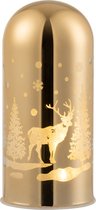 J-Line Decoratie Afgeronde Cilinder Led Winter Glas Goud Large Set van 2 stuks