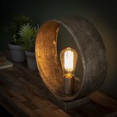 Crea Tafellamp Loop / Antiek Nikkel - Industriële lampen - Industrieel Design Tafellampen