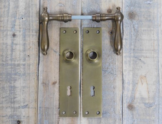 deurbeslag, deurknoppen gepatineerd koperen grendels lang plaat BB72 | bol.com