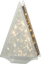 J-Line Decoratie Led Driehoek Glas Goud Medium