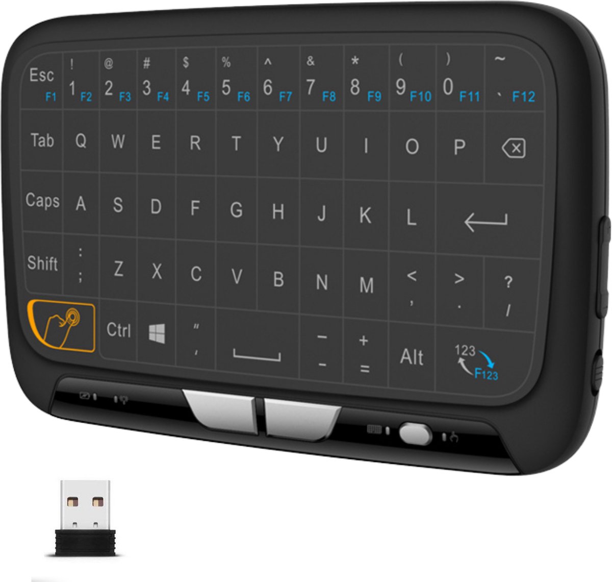 For-ce multimedia mini toetsenbord en muis combo - Trackpad - Verlicht - Plug and play - Airmouse - Klein toetsenbord - Windows, Mac en Android