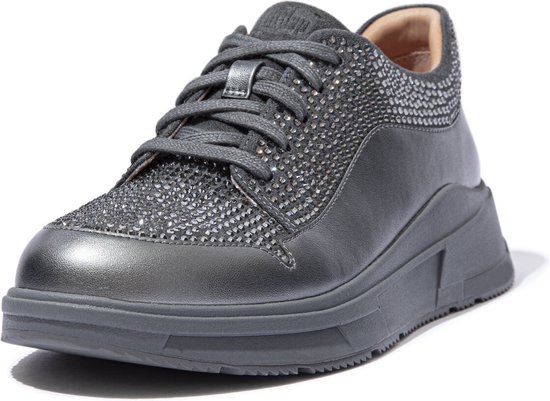 FitFlop™ Freya Lace Up Low Top Sneaker - Hotfix/PU Pewter Grey - Maat 37 |  bol.com