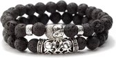 Armbanden set - Natuursteen - Boeddha kralen armbanden - Lava steen - Koppel armband - Armband dames - Armband heren - Romantisch cadeau - cadeau voor hem / haar