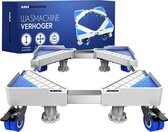 MM Brands Wasmachine Verhoger - Meubelroller - Meubelverplaatser - Ook geschikt voor Vaatwasser, Koelkast, Vriezer en Droger - Met Wieltjes - Blauwe Pads
