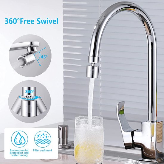 Tête de robinet rotative en acier inoxydable 360 - Avec différents  accessoires pour... | bol.com