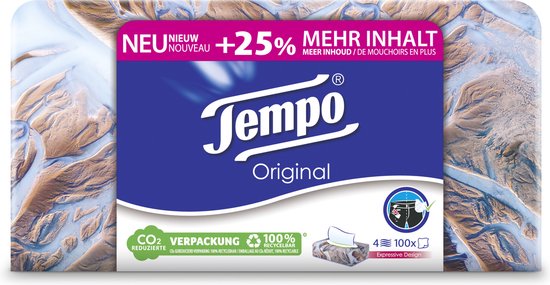 Tempo Original Box - 4-laags tissues - 12 x 100 stuks | bol.com